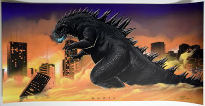 GODZILLA PANORAMIC Print HAND SIGNED by Damon Bowie w COA King of the Monsters-image