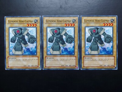 Yugioh - Elemental Hero Clayman TLM-EN003 Common Playset x3-image