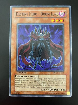 Yugioh Destiny Hero - Doom Lord DP05-EN001 Common 1st Edition LP-image