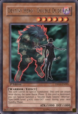 1st ed Destiny HERO - Double Dude rare DP05-EN005 Yugioh-image