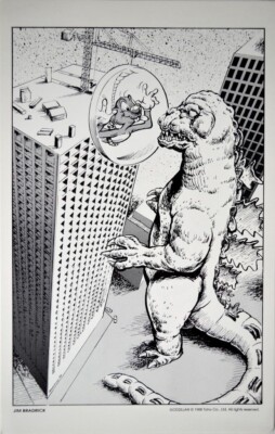 GODZILLA Print Jim Bradrick art 1988 Toho-image