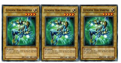 Yugioh- 3X Elemental Hero Sparkman - Common - Unlimited - TLM-EN004 - Light Play-image
