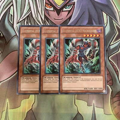LCGX-EN015 x3 Elemental HERO Necroshade Rare Excellent Condition Yugioh -image