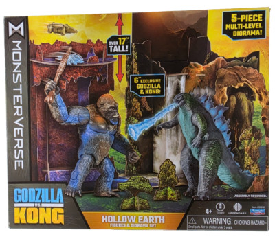 Monsterverse Hollow Earth Battle Godzilla vs Kong 6” Figures & Diorama Set-image
