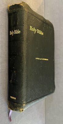 Holy Bible KJV International Self-Pronouncing Concordance Winston 1944 Leather-image