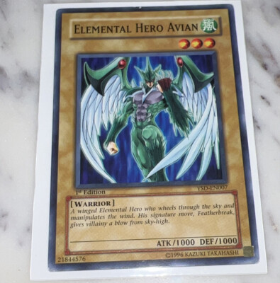 Yugioh - Elemental Hero Avian - NM - Non Holographic Card ( 1st Edition)-image