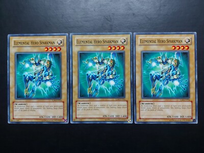 Yugioh - Elemental Hero Sparkman TLM-EN004 Common Playset x3-image