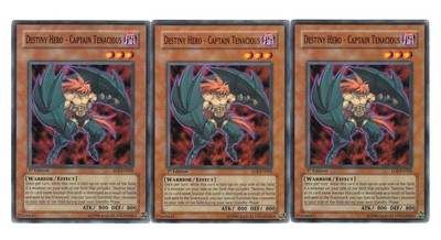 Yugioh- 3X Destiny Hero - Captain Tenacious - Common - 1st - EOJ-EN002 - LP-image