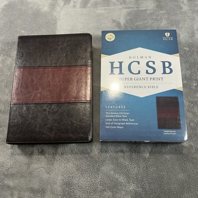 HCSB Super Giant Print Bible Saddle Brown Leather Holman Bible-image