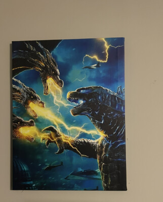Godzilla vs King Ghidorah Wall Canvas (12W, 16H)-image
