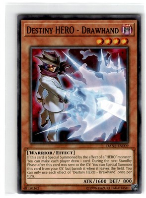 Yu-Gi-Oh! Destiny Hero Drawhand Common DANE-EN009 Moderately Played Unlimited-image