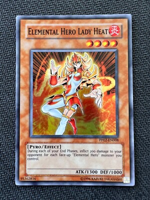 Yugioh Elemental Hero Lady Heat Unlimited Edition Super Rare PP02-EN008 LP/NM-image