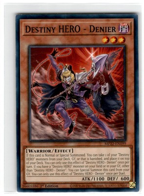 Yu-Gi-Oh! Destiny Hero Denier Common MP22-EN199 Lightly Played 1st Edition-image
