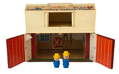 VINTAGE 1967 Fisher Price Little People Play Family Farm 915 Barn Sound Works-image