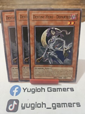 Yu-Gi-Oh Destiny Hero Departed X3 PTDN  Unlimited Common Light Played -image