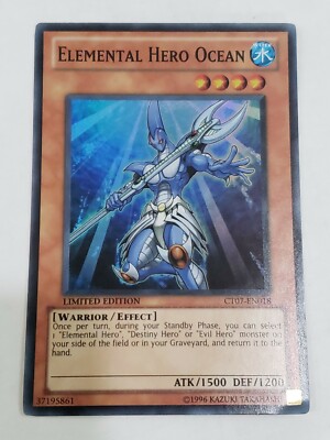 Yu-Gi-Oh! TCG Elemental Hero Ocean 2010 Collectors Tin CT07-EN018 Limited Super…-image