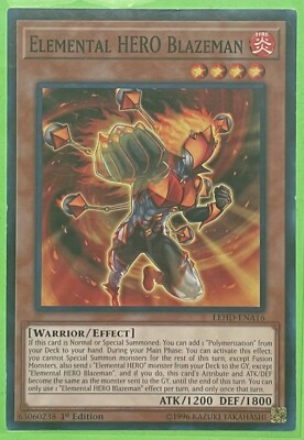 Elemental Hero Blazeman LEHD-ENA16 Common 1st Edition YuGiOh LP-image