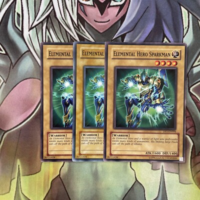 DP1-EN004 x3 Elemental Hero Sparkman Common Excellent Condition Yugioh-image