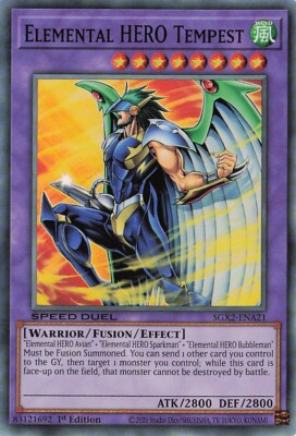 Yu-Gi-Oh! Elemental HERO Tempest SGX2-ENA21 Common 1st Edition NM-image