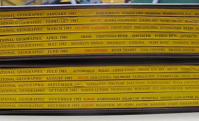 National Geographic Magazine 1983 with Maps and Leather Sleeves-image