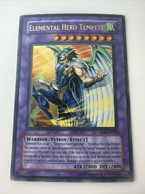 Elemental Hero Tempest Ultra Rare Unlimited EEN-EN034 NM Yugioh Error Misprint-image