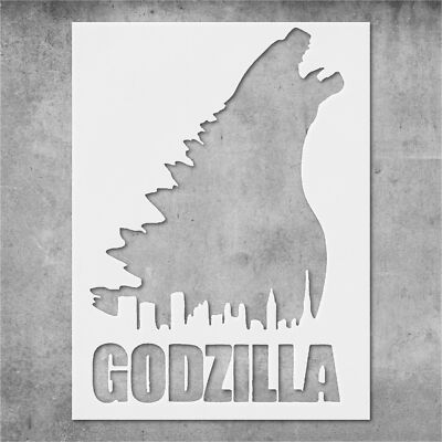 Godzilla Stencil Template Reusable  Wall Art, DIY Crafts, Fabric Painting-image