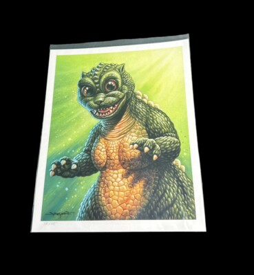 SDCC 2022 Mondo Little Godzilla Print by Jason Edmiston Signed LE175-image