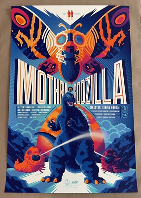 Mondo Godzilla Vs. Mothra by Tom Whalen Print Poster King Of Monsters Kong Art-image
