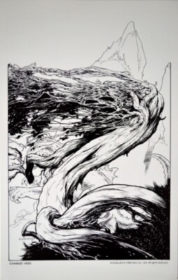 GODZILLA Print Charles Vess art 1988 Toho-image