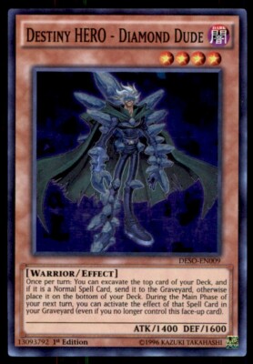 Yu-Gi-Oh! 1st Edition Destiny Hero - Diamond Dude #DESO-EN009 Near Mint-image