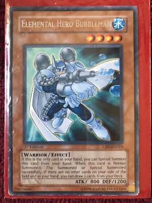 Yu-Gi-Oh! TCG Elemental Hero Bubbleman Cybernetic Revolution CRV-EN014 1st-Foil.-image