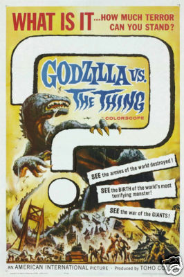 Godzilla Vs the thing vintage movie poster print-image