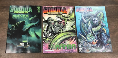 Godzilla Rivals Vs Manda #1 Cover A, B & C (1:10 Aaron Gregory) lot of 3-image