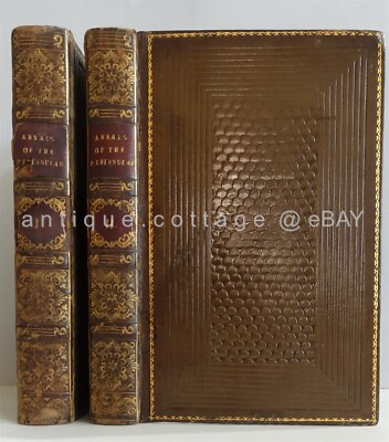 1829 antique ANNALS PENINSULAR CAMPAIGNS MAPS gardner dwindell pond bookplate-image