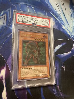 Yugioh! Destiny Hero - Double Dude POTD-EN012 Ultimate Rare 1st ED PSA GEM MT 10-image