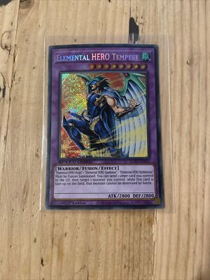 Yu-Gi-Oh! Elemental HERO Tempest 1st Edition Secret Rare Holo Card-image