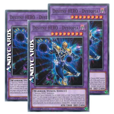 ENG 3x DYSTOPIA - HERO OF DESTINY / DESTINY HERO • Common • LEHD ENA33 • YUGIOH-image