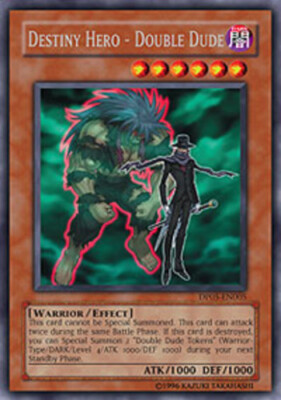 1x Destiny Hero - Double Dude - DP05-EN005 - Rare - 1st Edition Heavily Played, -image
