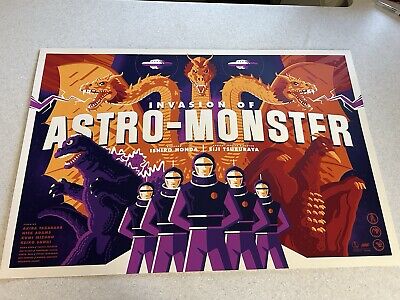 Mondo Godzilla Invasion of Astro-Monster Poster Tom Whalen Monster Zero 24x36-image