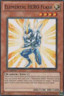 Elemental HERO Flash - GENF-EN090 - Common - 1st Edition x1 - Lightly Played-image