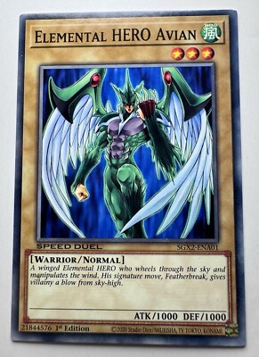 Yugioh! Elemental Hero Avian SGX2-ENA01 Common 1st Edition Midterm Paradox-image