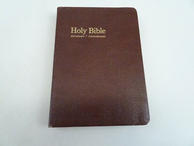 Holy Bible King James KJV Dictionary/Concordance Bonded Leather Map Vintage-image