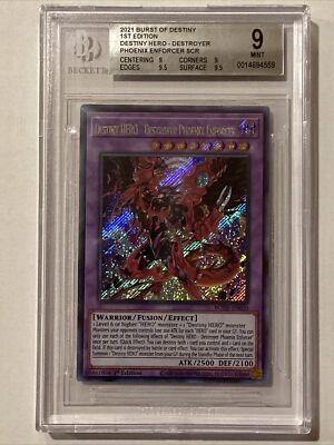 Yugioh! Destiny HERO - Destroyer Phoenix Enforcer BODE-EN039 Secret Rare BGS 9-image