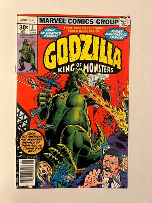 GODZILLA KING OF THE MONSTERS #1 FIRST USA SOLO SERIES HERB TRIME COVER ART 1977-image