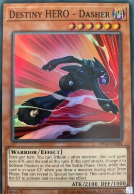 Yugioh! LP Destiny HERO - Dasher - OP18-EN004 - Super Rare - Unlimited Edition L-image