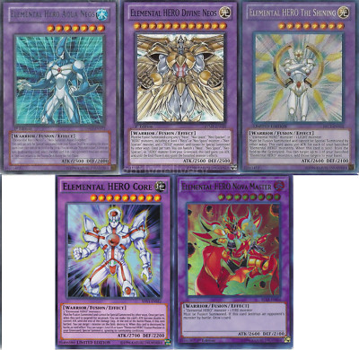 YUGIOH! PREMIUM ELEMENTAL HEROES COLLECTION LOT! ALL HOLOGRAPHIC! + Bonus Gift-image