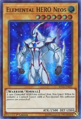 Yugioh - Elemental HERO Neos - 1st Edition - Super Rare NM - Free Holo Card-image
