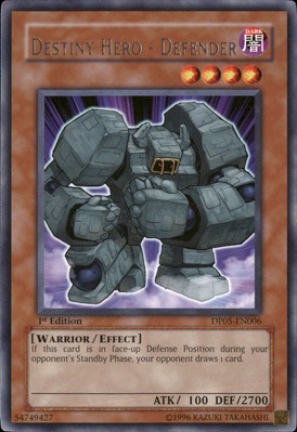 1st ed Destiny HERO - Defender rare DP05-EN006 Yugioh-image
