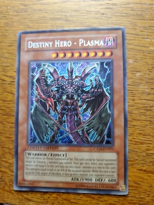 Yugioh Destiny Hero - Plasma - Secret Rare Tin Promo Lightly Played-image