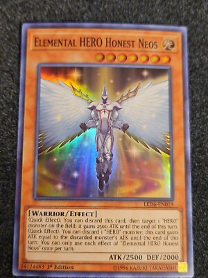 Yu-Gi-Oh! Elemental HERO Honest Neos LED6-EN019 Super Rare 1st Ed Near Mint-image